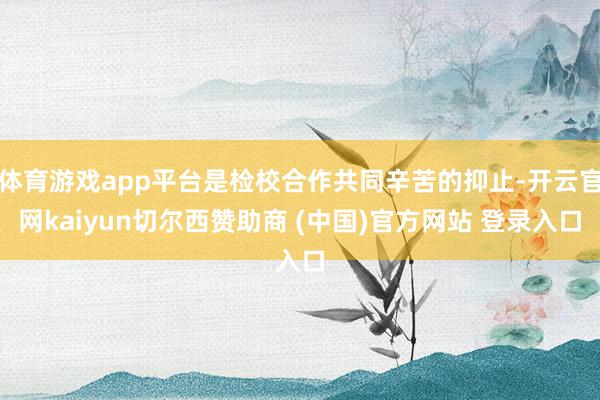 体育游戏app平台是检校合作共同辛苦的抑止-开云官网kaiyun切尔西赞助商 (中国)官方网站 登录入口