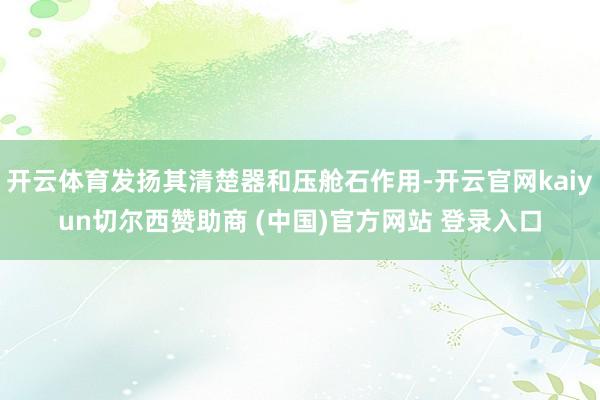 开云体育发扬其清楚器和压舱石作用-开云官网kaiyun切尔西赞助商 (中国)官方网站 登录入口