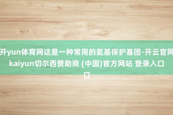 开yun体育网这是一种常用的氨基保护基团-开云官网kaiyun切尔西赞助商 (中国)官方网站 登录入口