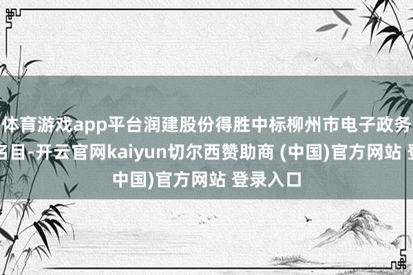 体育游戏app平台润建股份得胜中标柳州市电子政务云平台名目-开云官网kaiyun切尔西赞助商 (中国)官方网站 登录入口